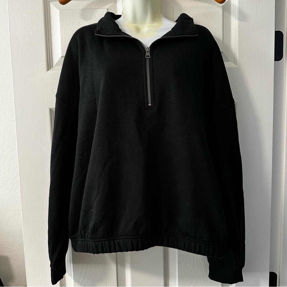 NWT Universal Threads Black Cropped Quarter Zip jacket size XXL